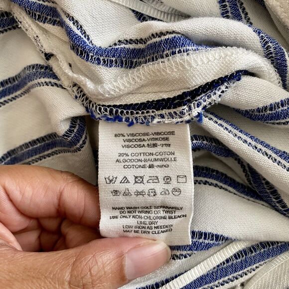 Free People Tuxedo Stripe Wrap Blue And white Top Size XS - Picture 9 of 9